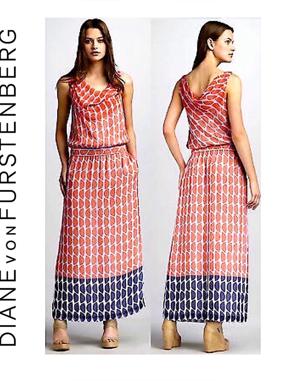 Diane Von Furstenberg DVF Silk Lou Lou Maxi Dress